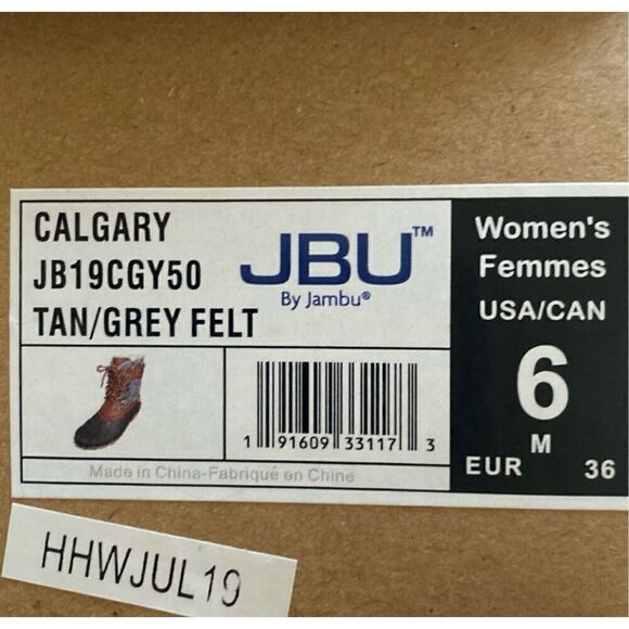 JBU by Jambu Women's Calgary Water Resistant Mid Duck Boots Tan Gray Size 6 NWT - Picture 5 of 5